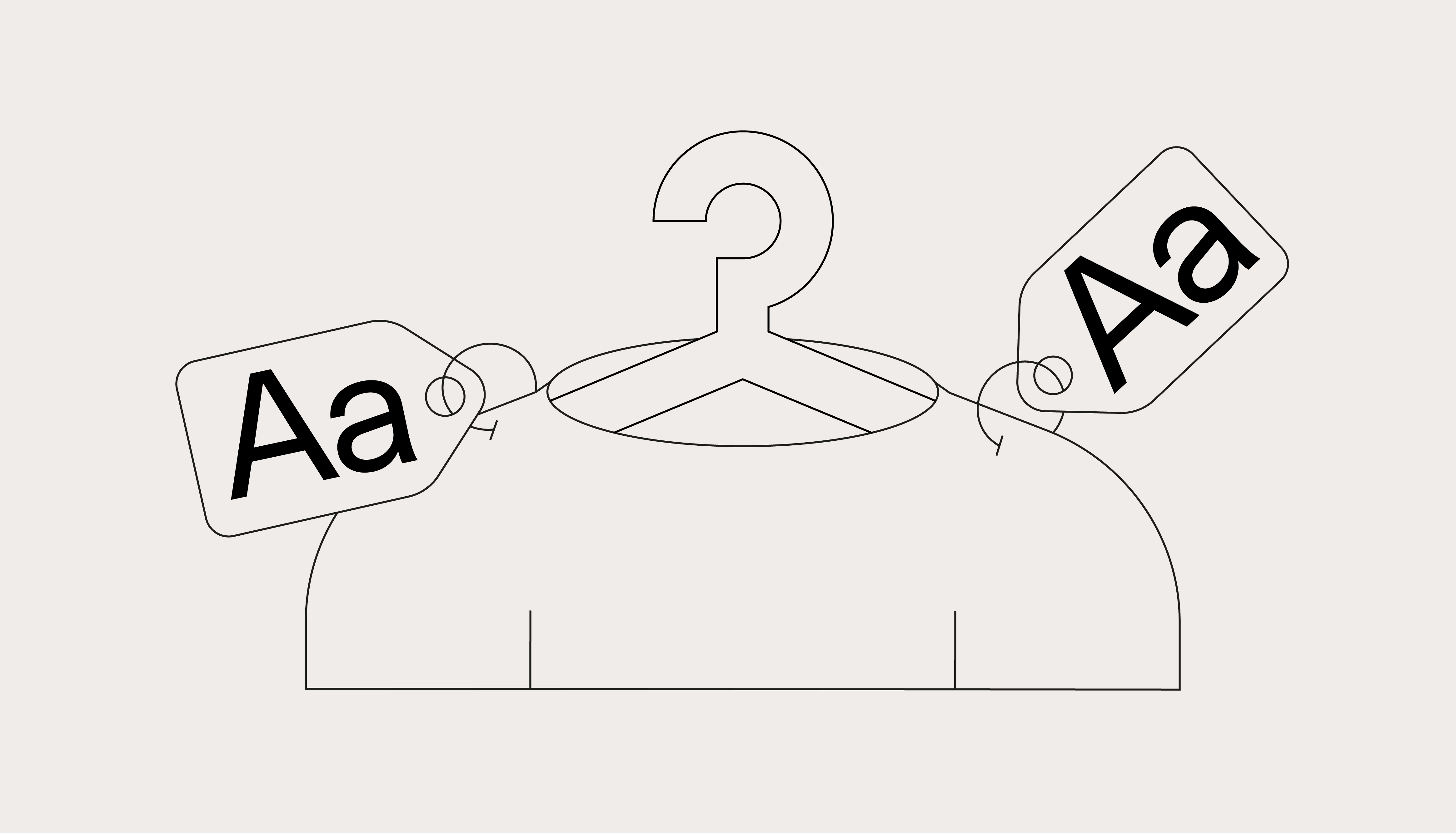 Illustration representing the Merchandise license for printing Sale Character fonts on physical products.