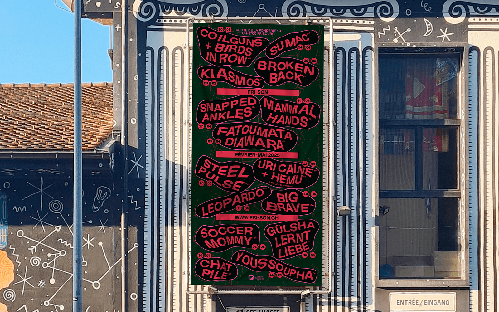 Fri-Son visual identity by Bureau Strada using the Walla typeface by Sale Character.